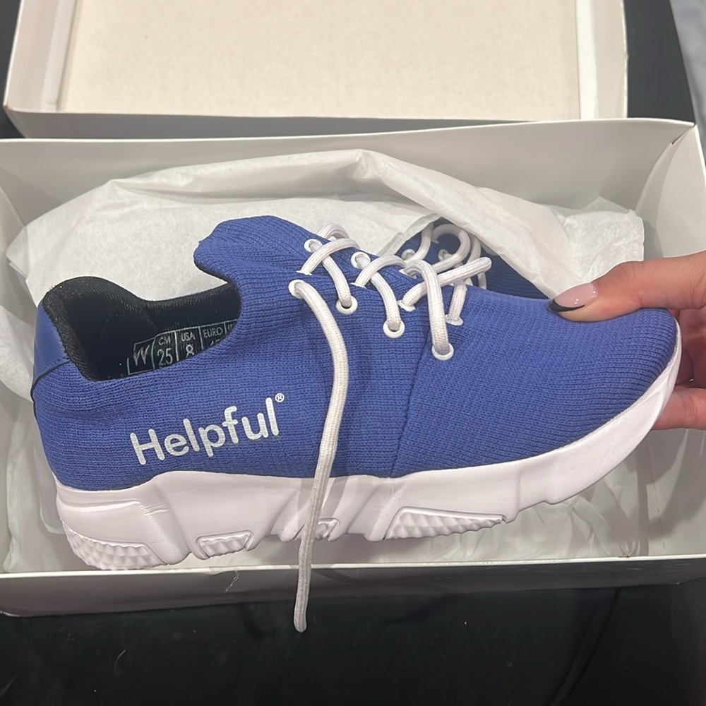 Helpful White Box with Blue Logo